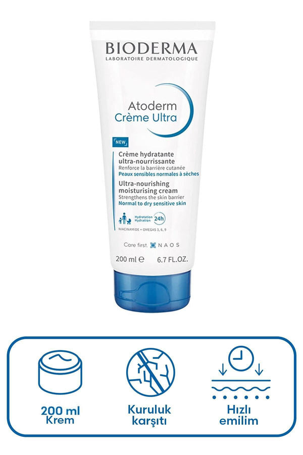 Bioderma Atoderm Krem Ultra Kuru Ciltler İçin Nemlendirici Krem 200 ml
