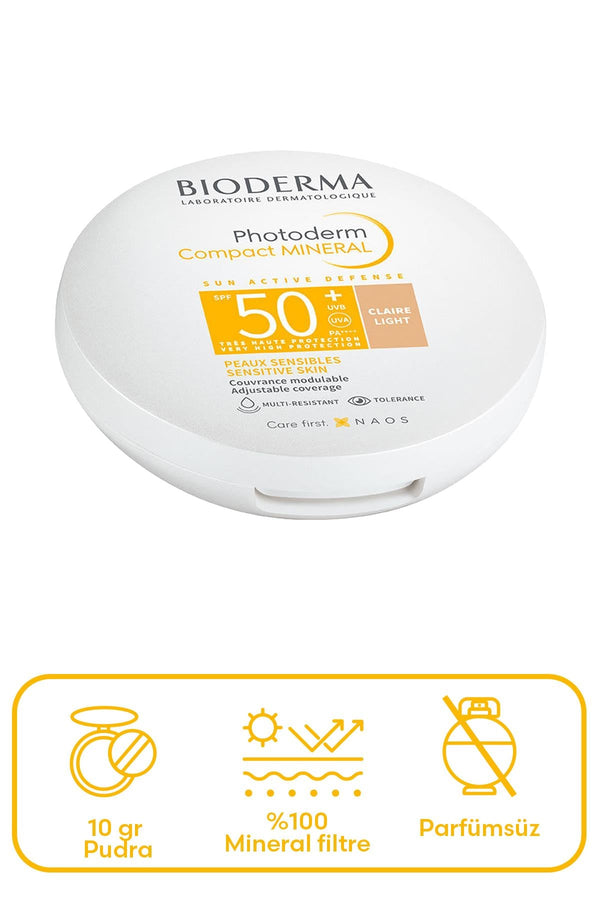 Bioderma Photoderm Compact Mineral SPF50 Renkli Light 10 gr