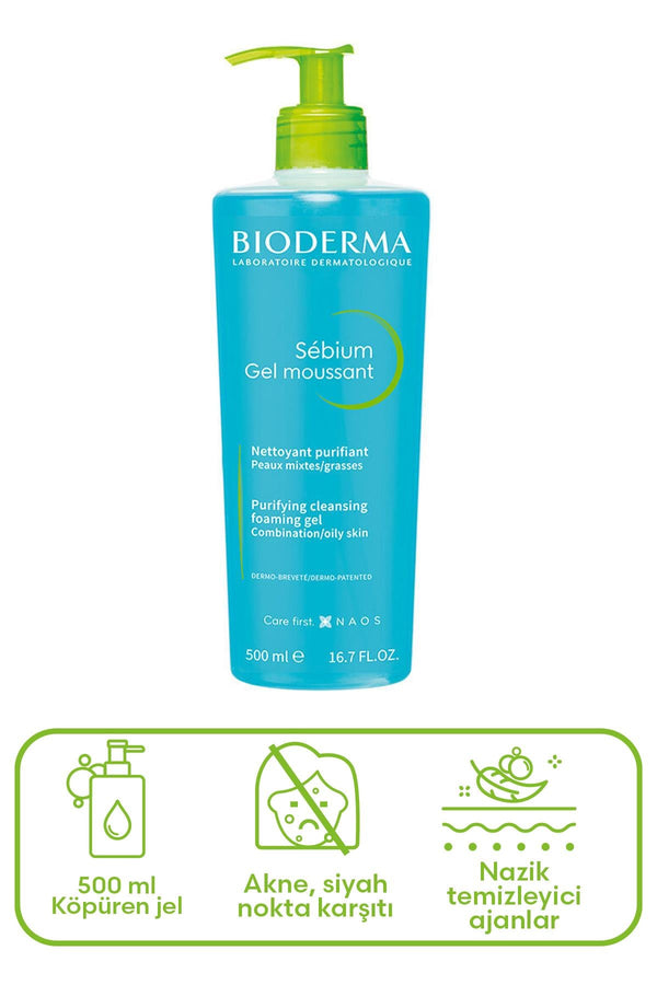 Bioderma Sebium Foaming Cilt Temizleme Jeli 500 ml