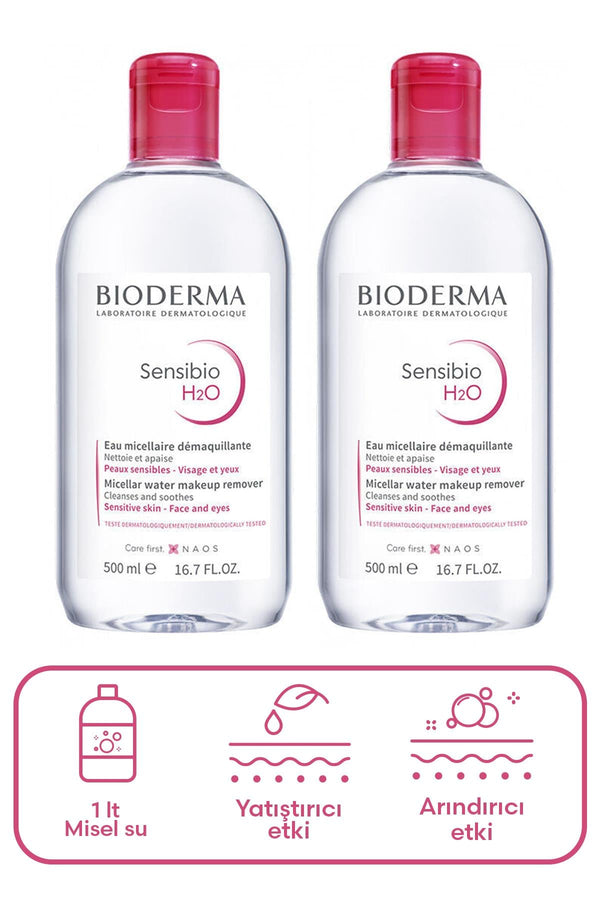 Bioderma Sensibio H2O Hassas Ciltler İçin Temizleme Suyu İkili Set 500 ml + 500 ml