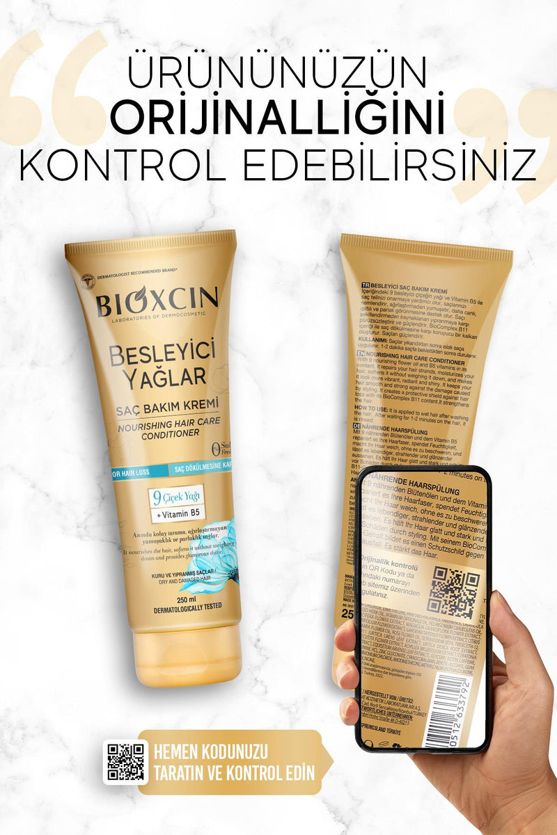 Bioxcin Besleyici Yağlar Saç Bakım Kremi (Kuru ve Yıpranmış Saçlar) 250 ml