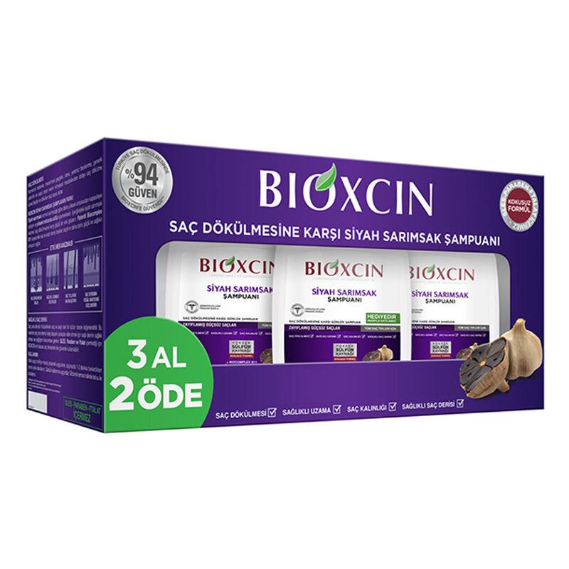 Bioxcin Saç Dökülmesine Karşı 3 Al 2 Öde Siyah Sarımsak Şampuanı 3x300 ml