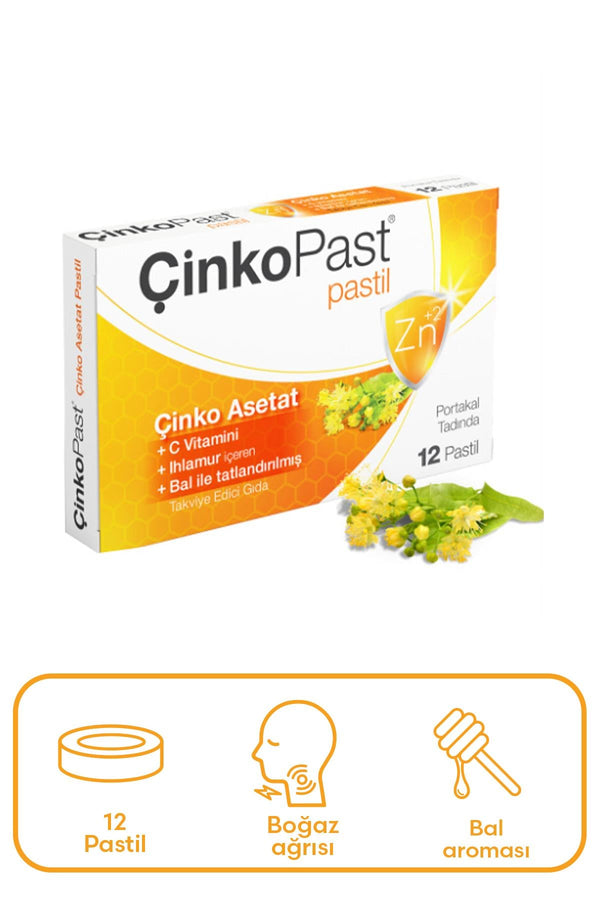 Çinkopast C Vitamini Ihlamur Bal Pastil 12 Adet