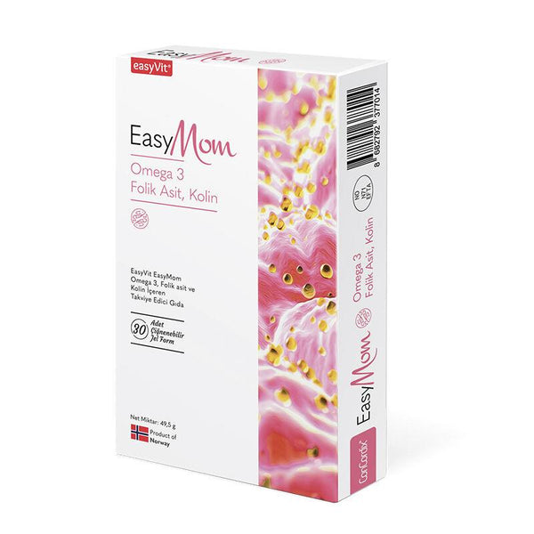 EasyMom Omega 3 Folik Asit ve Kolin İçeren Takviye Edici Gıda 30 Adet