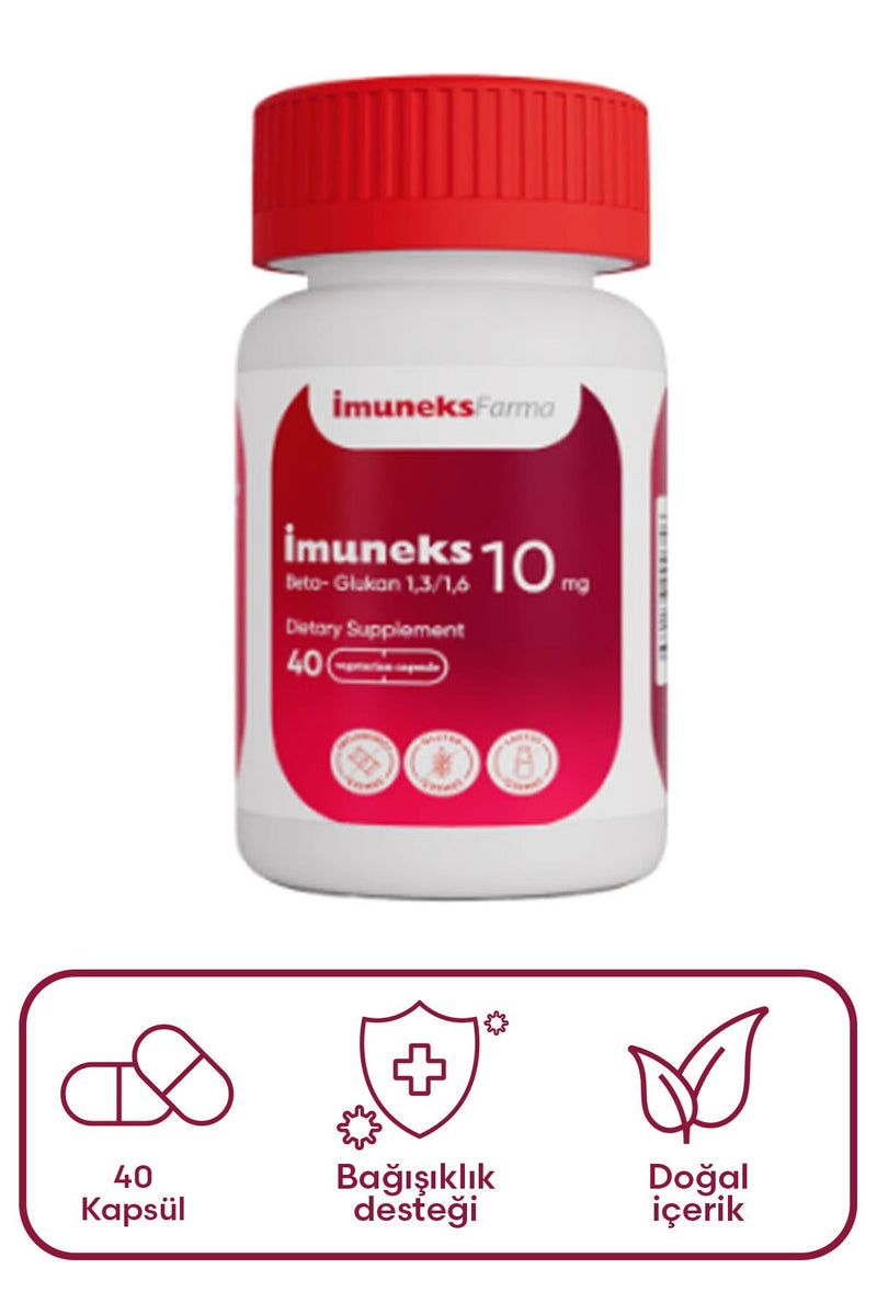 İmuneks Farma 10 Mg Beta Glukan İçeren Takviye Edici Gıda 40 Kapsül