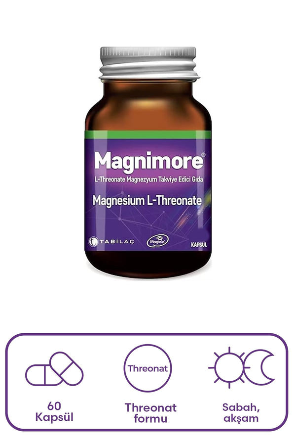 Magnimore L-Threonate Magnezyum Takviye Edici Gıda 60 Kapsül