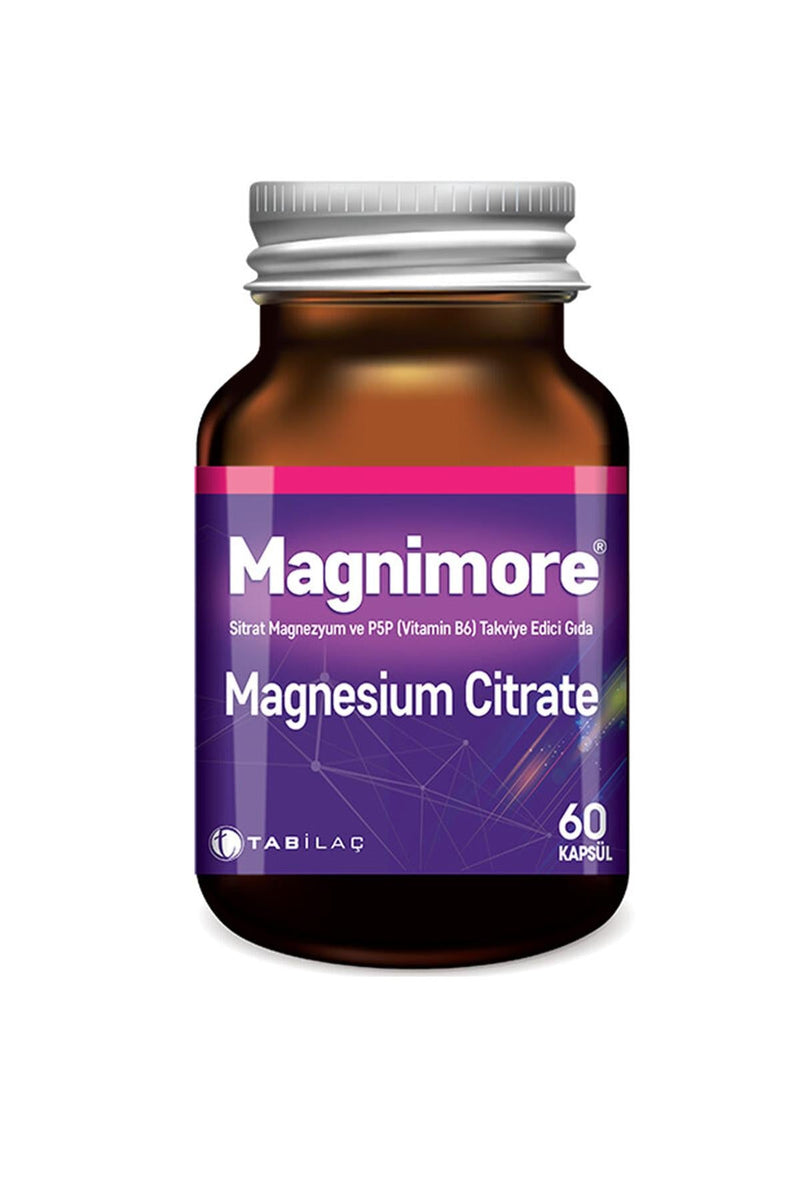 Magnimore Magnesium Citrate ve P5P (Vitamin B6) 60 Kapsül