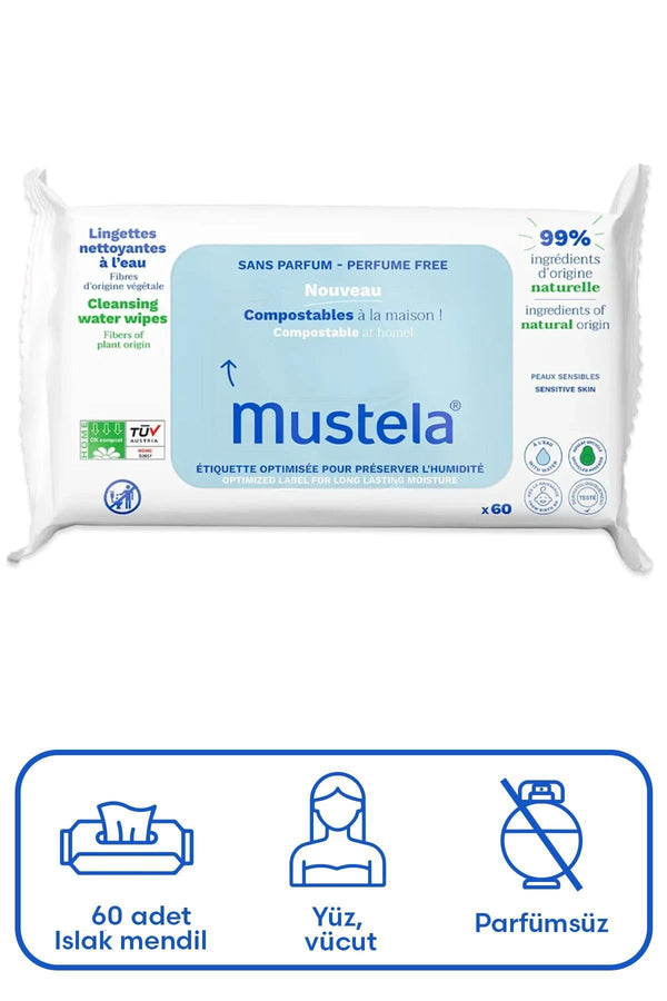 Mustela Kompost Islak Mendil Parfümsüz 60 Adet