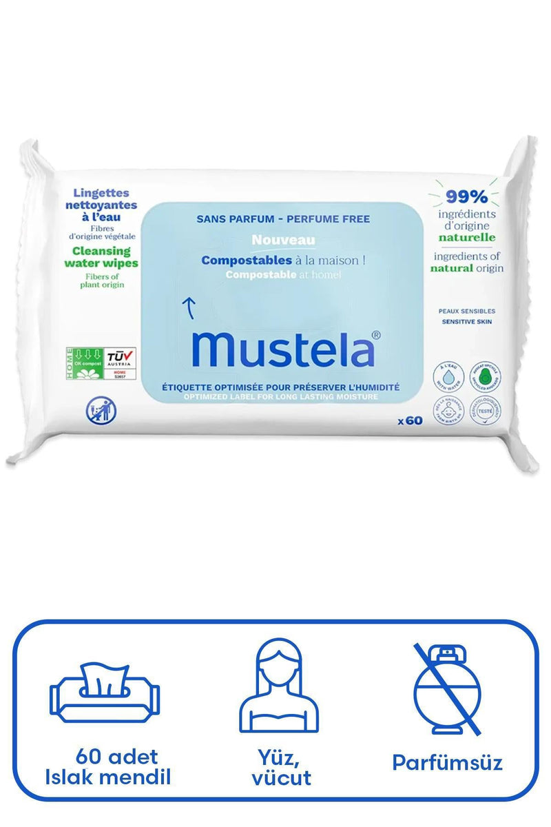 Mustela Kompost Islak Mendil Parfümsüz 60 Adet