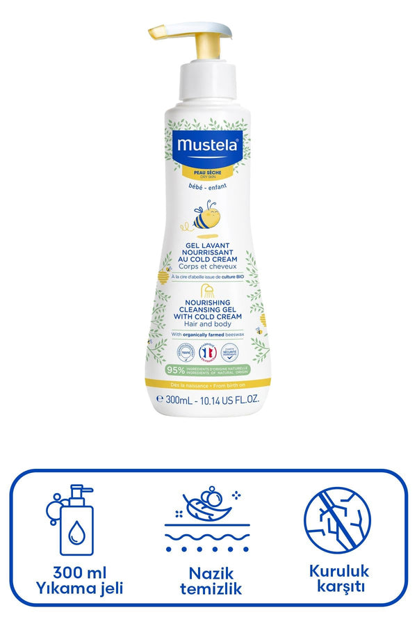 Mustela Nourishing Cleansing Gel With Cold Gel Besleyici Şampuan 300 ml