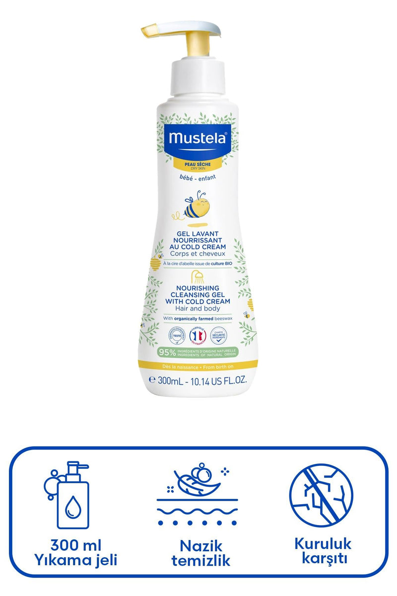 Mustela Nourishing Cleansing Gel With Cold Gel Besleyici Şampuan 300 ml