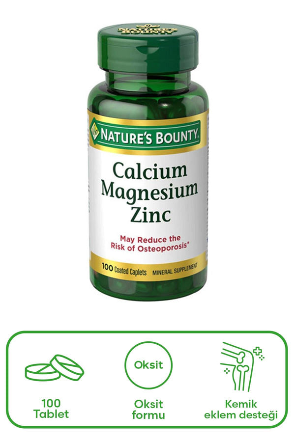 Natures Bounty Calcium Magnesium Zinc + D3 Takviye Edici Gıda 100 Kaplet