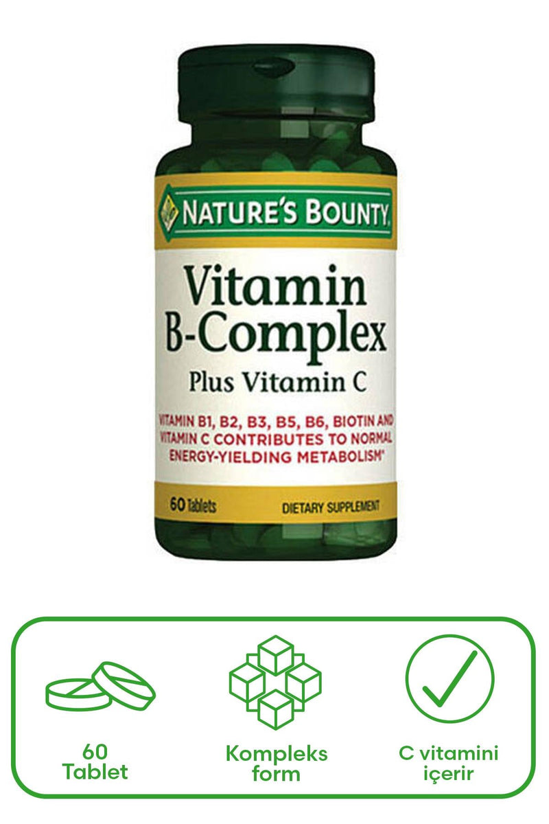 Natures Bounty Vitamin B-Complex Plus Takviye Edici Gıda 60 Tablet