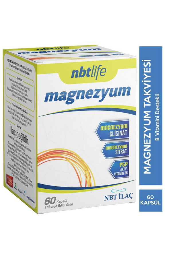 Nbt İlaç Magnezyum P5p Takviye Edici Gıda 60 Kapsül