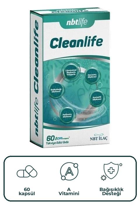 NbtLlife Cleanlife Takviye Edici Gıda 60 Kapsül