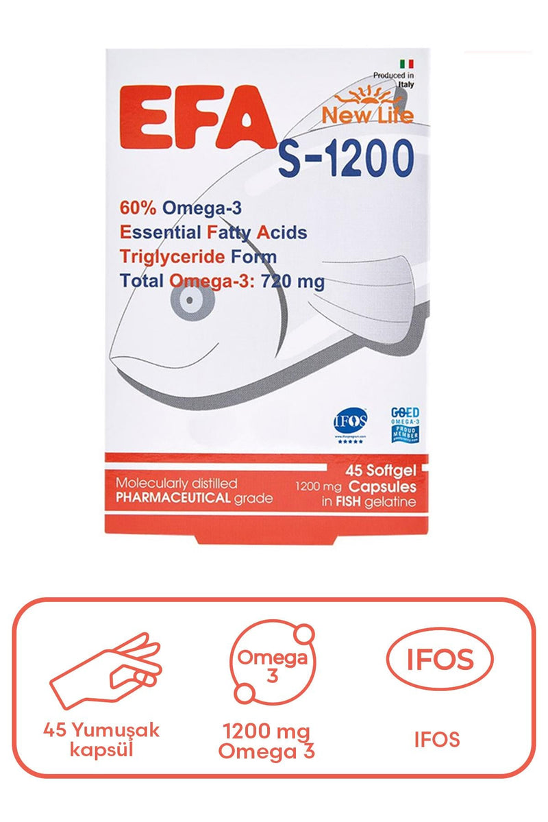 New Life S-1200 Omega 3 Takviye Edici Gıda 45 Kapsül