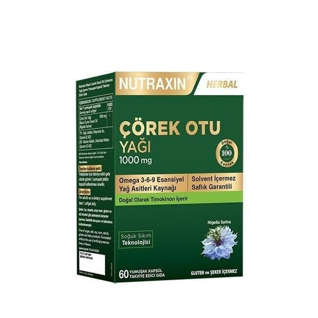 Nutraxin Çörek Otu Yağı 1000 mg 60 Kapsül