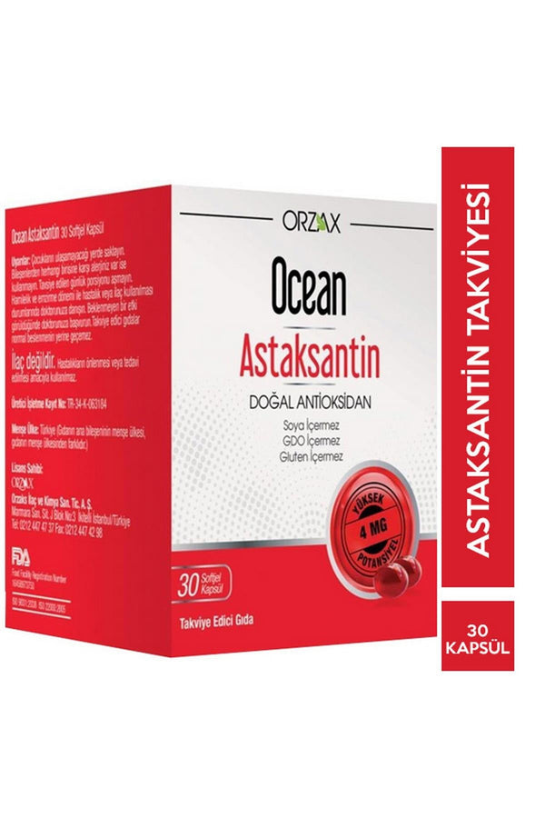 Orzax Ocean Astaksantin 30 Kapsül