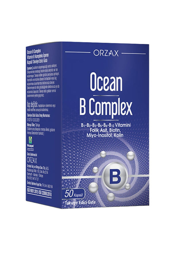 Orzax Ocean B Complex Takviye Edici Gıda 50 Kapsül
