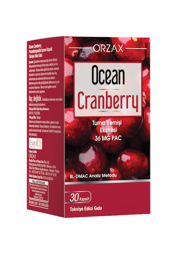 Orzax Ocean Cranberry Turna Yemişi Ekstresi 30 Tablet