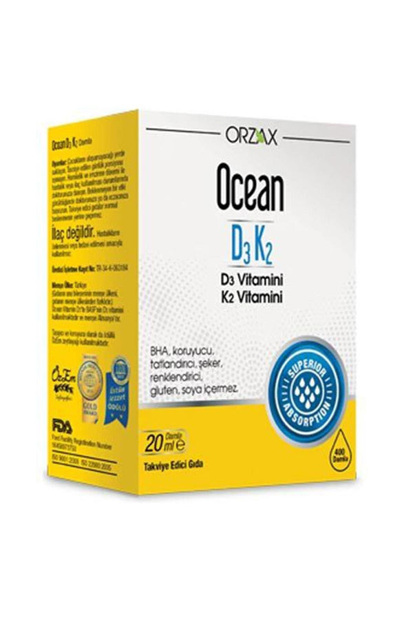 Orzax Ocean D3K2 Vitamin Damla 20 ml