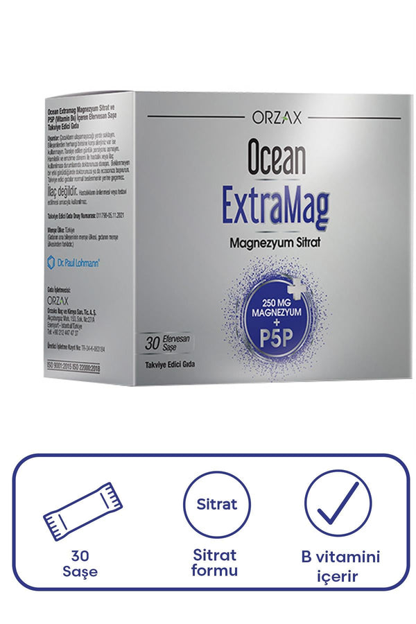Orzax Ocean Extramag Magnezyum Sitrat Efervesan 30 Saşe