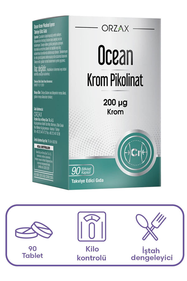 Orzax Ocean Krom Pikolinat 90 Bitkisel Kapsül