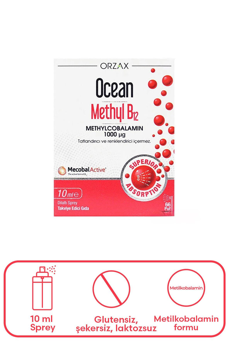 Orzax Ocean Methyl B12 10 ml Takviye Edici Gıda