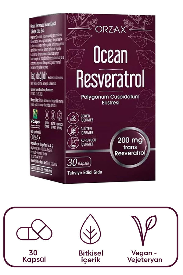 Orzax Ocean Resveratrol Takviye Edici Gıda 30 Kapsül