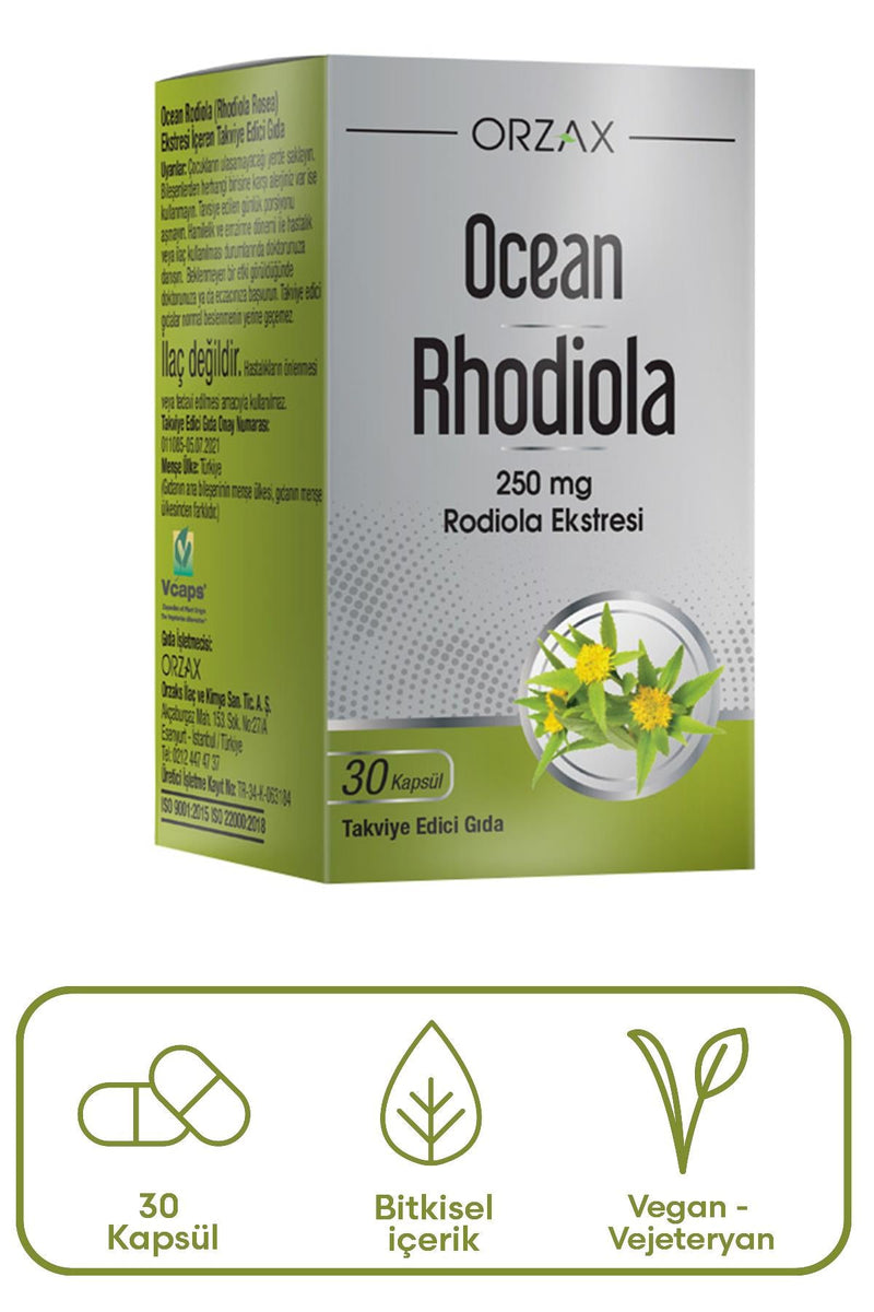 Orzax Ocean Rhodiola Kapsül 250 mg 30 Kapsül