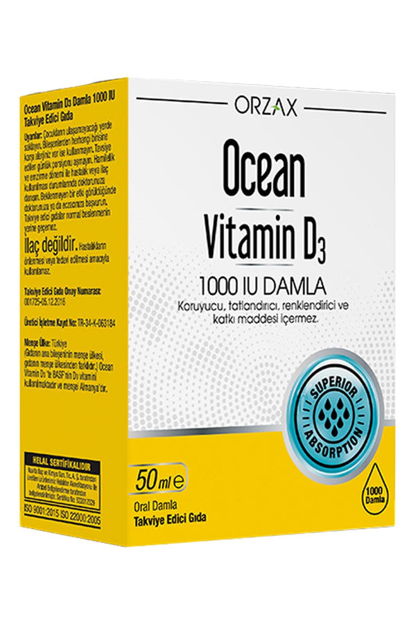 Orzax Ocean Vitamin D3 1000 IU Damla 50 ml