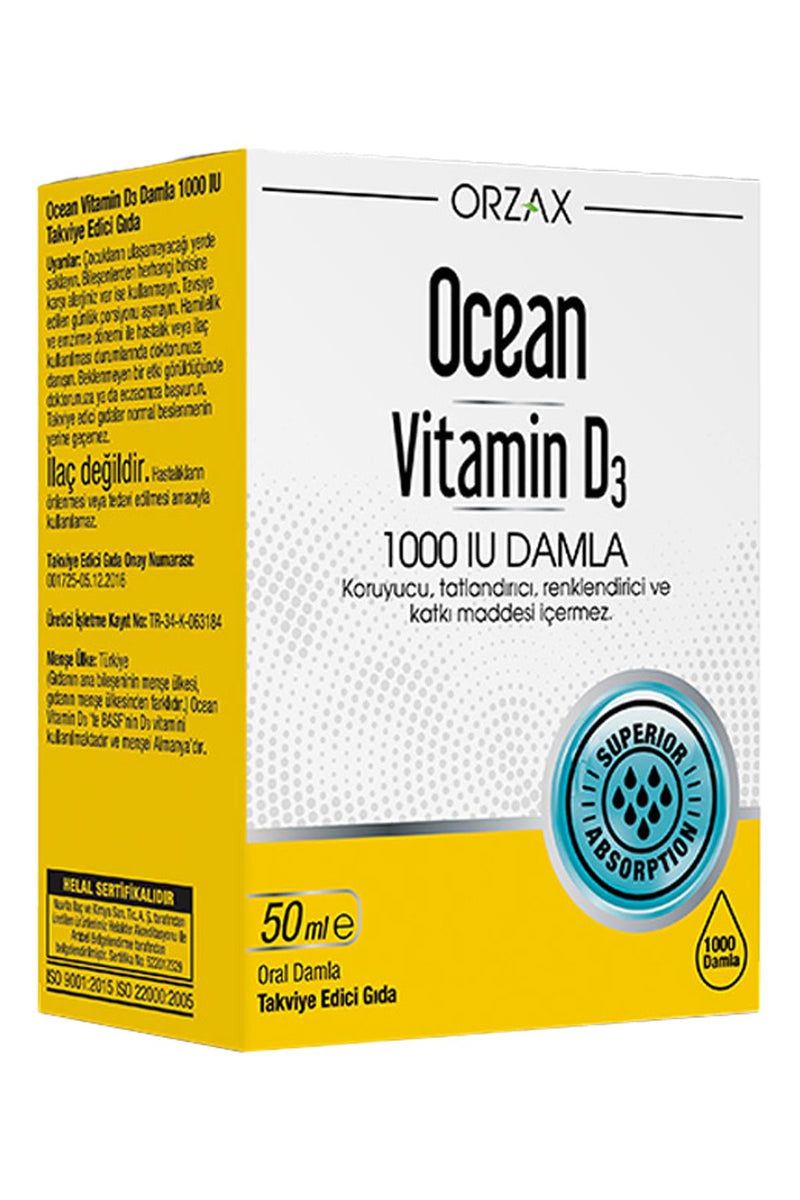 Orzax Ocean Vitamin D3 1000 IU Damla 50 ml