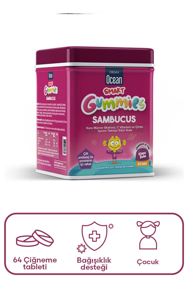 Orzax Smart Gummies Sambucus Takviye Edici Gıda 64 Adet