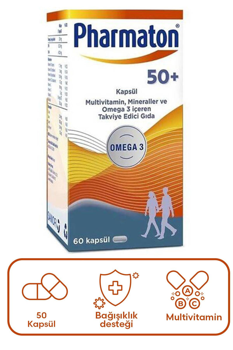 Pharmaton 50 Plus Takviye Edici Gıda 30 Kapsül