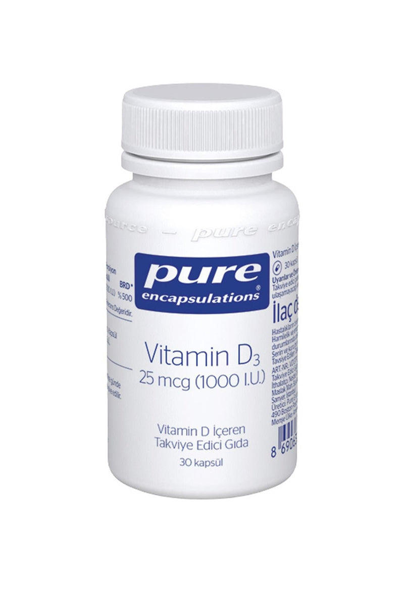 Pure Encapsulations Vitamin D3 25 mcg 1000 IU 30 Kapsül