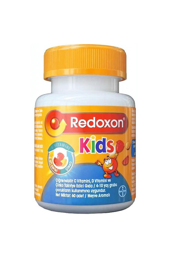 Redoxon Kids C Vitamini D Vitamini ve Çinko İçeren Çiğnenebilir Tablet 60 Adet