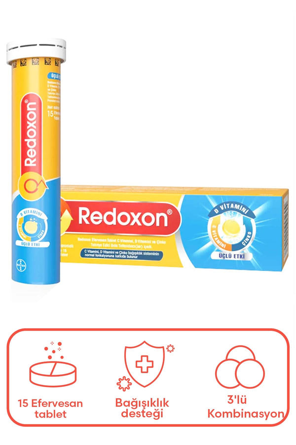 Redoxon Üçlü Etki 1 Takviye Edici Gıda 15 Efervesan Tablet