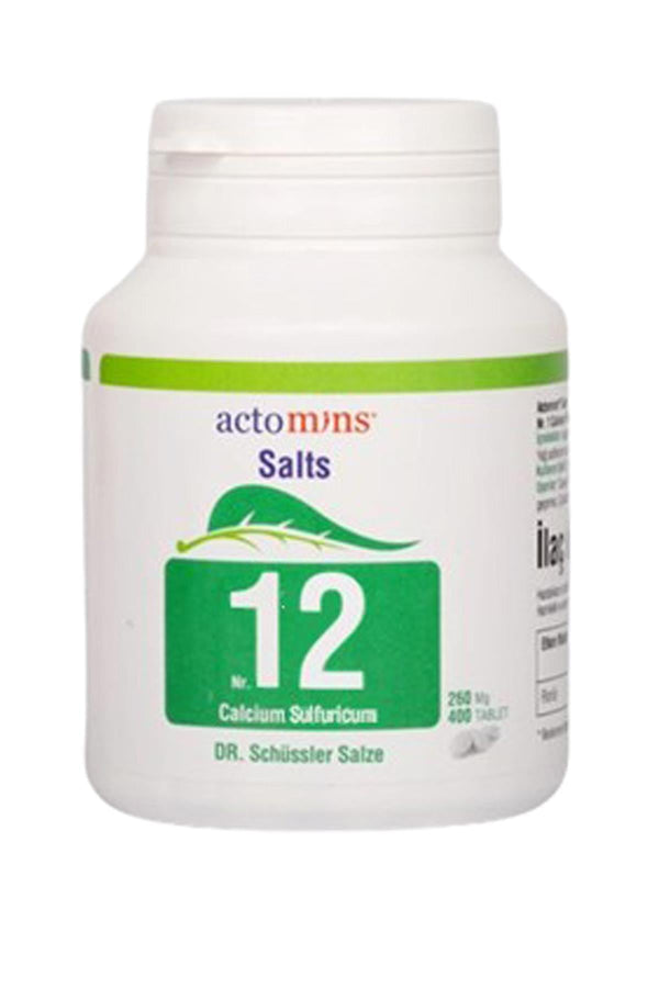 Schüssler Tuzları No: 12 Calcium Sulfuricum D6 400 Tablet