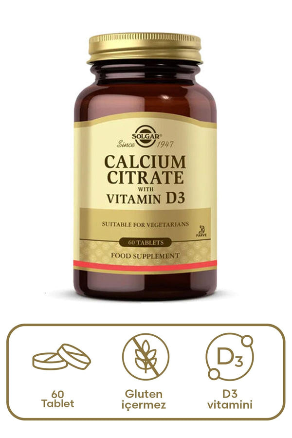 Solgar Calcium Citrate with Vitamin D3 60 Tablet