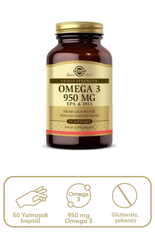 Solgar Omega 3 950 mg 50 Yumuşak Jelatinli Kapsül