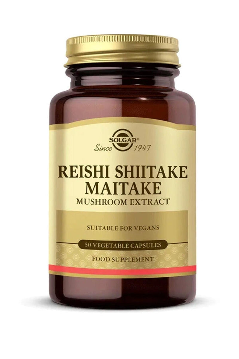 Solgar Reishi Shiitake Maitake Mushroom Extract 50 Bitkisel Kapsül