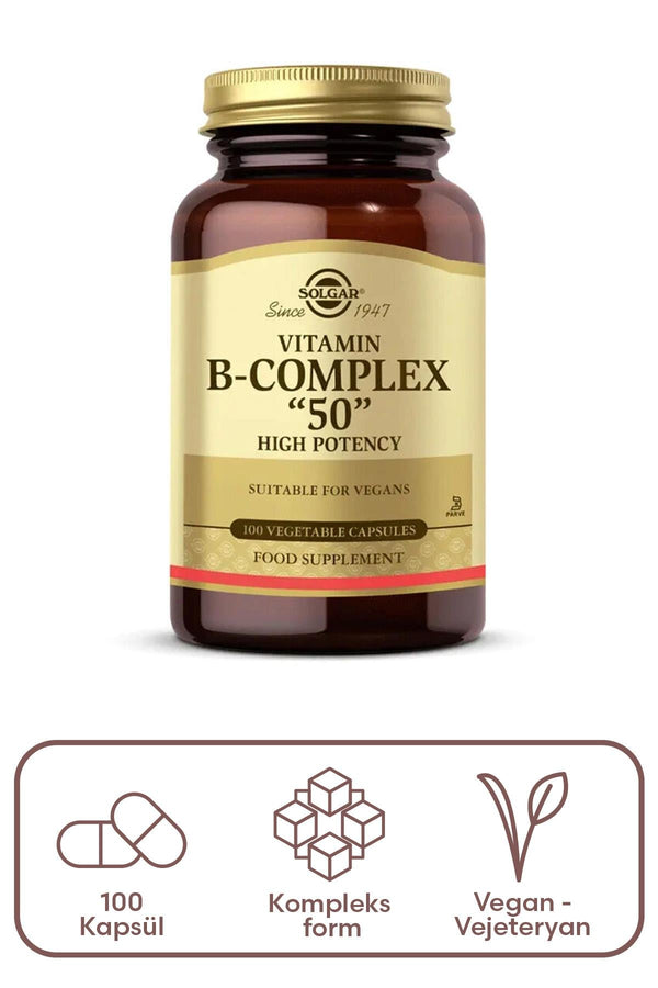 Solgar Vitamin B Complex 50 100 Bitkisel Kapsül