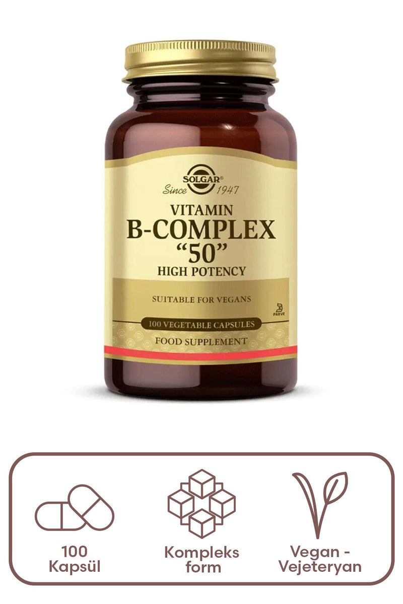 Solgar Vitamin B Complex 50 100 Bitkisel Kapsül
