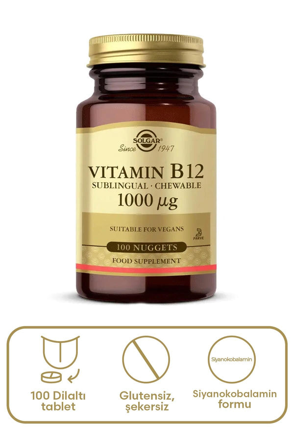 Solgar Vitamin B12 1000 mcg 100 Dilaltı Tablet