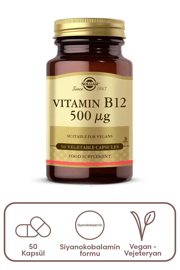 Solgar Vitamin B12 500 mcg 50 Kapsül