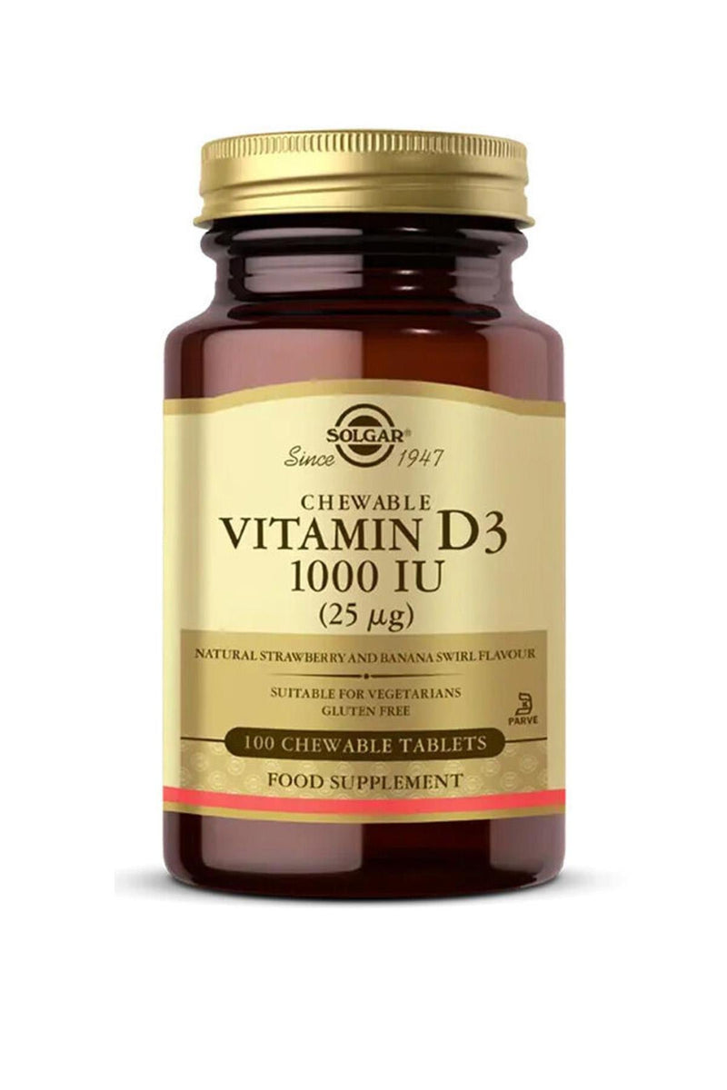 Solgar Vitamin D3 1000 IU 100 Çiğnenebilir Tablet