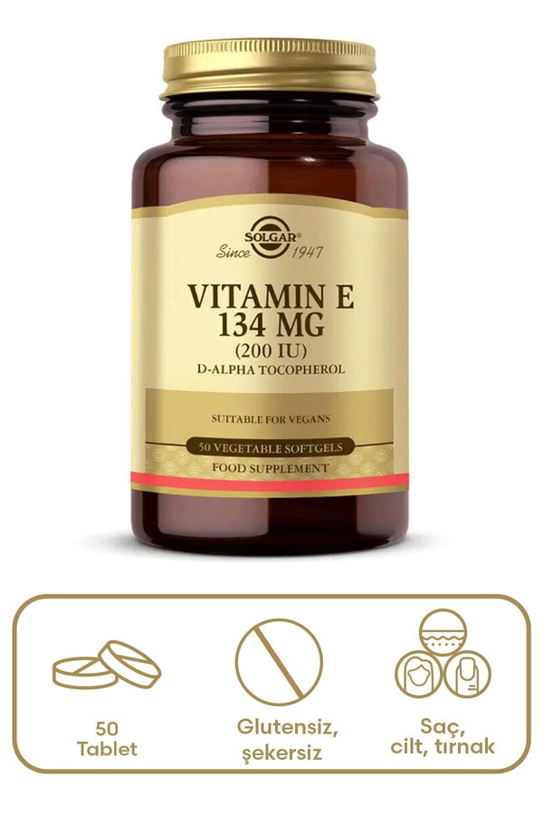 Solgar Vitamin E 200 IU 50 Yumuşak Kapsül