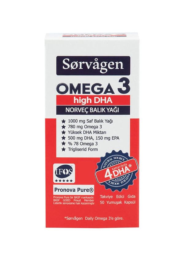 Sorvagen Omega 3 High DHA Norveç Balık Yağı 50 Kapsül