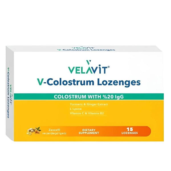 Velavit V-Colostrum Zencefil Zerdeçal Lozenges 15 Pastil