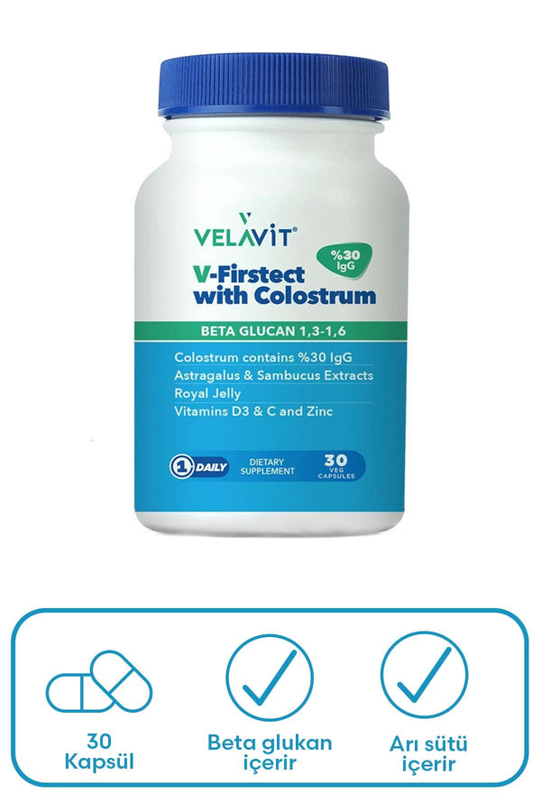 Velavit V Firstect With Colostrum Takviye Edici Gıda 30 Kapsül